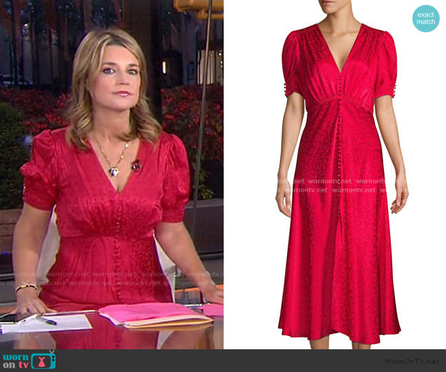 Saloni Lea Floral Silk Jacquard A-Line Dress worn by Savannah Guthrie on Today