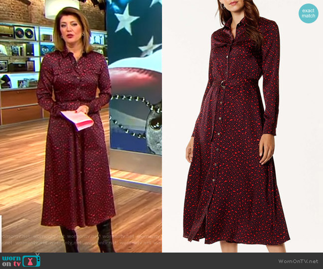 Karen Millen Leopard Print Maxi Dress worn by Norah O'Donnell on CBS Mornings