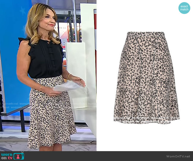 Altuzarra Leopard Print Skirt worn by Savannah Guthrie on Today