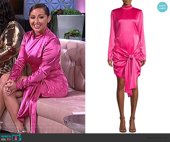 Likely Khaleesi Tie-Front Long-Sleeve Cocktail Dress worn by Adrienne Houghton on The Real