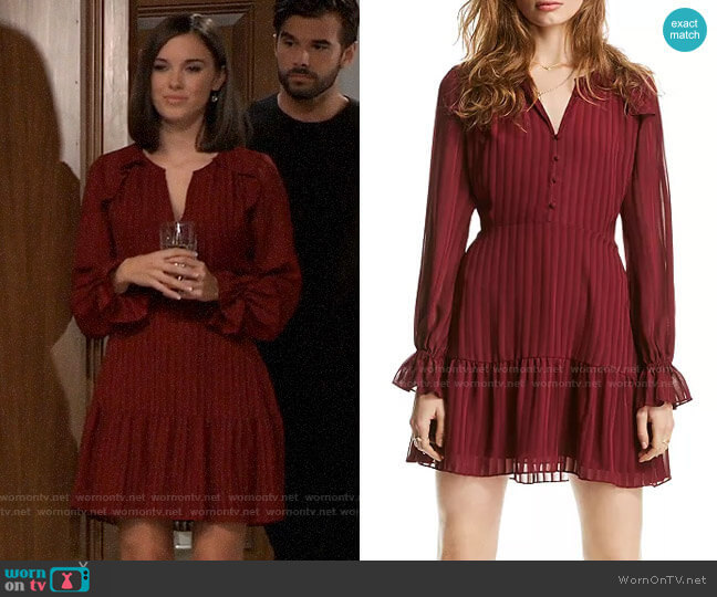 Lini Lucy Striped Flounced Dress worn by Willow Tait (Katelyn MacMullen) on General Hospital