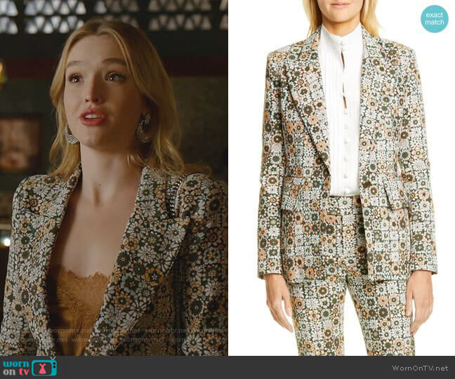 Smythe Lounge Blazer in Graphic Floral worn by Kirby Anders (Maddison Brown) on Dynasty