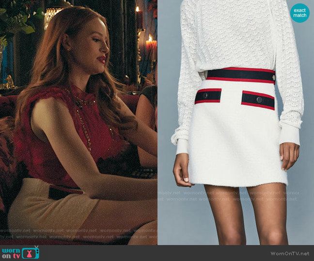 Maje Josine Skirt worn by Cheryl Blossom (Madelaine Petsch) on Riverdale