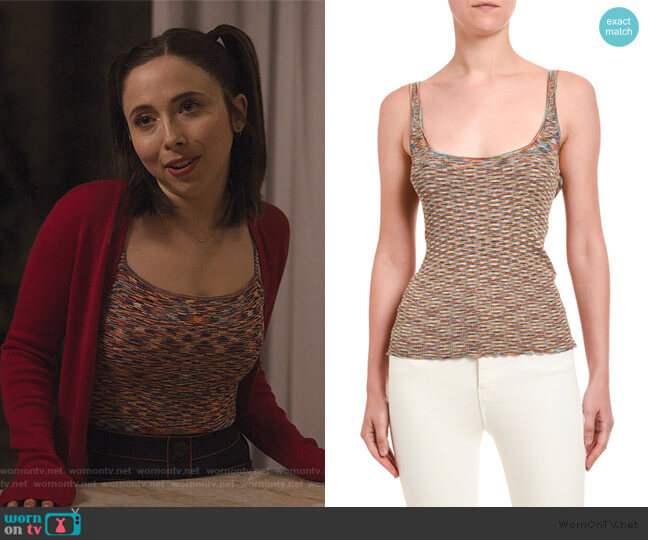 Missoni Space-Dye Scoop Neck Tank Top worn by Izzy Levine (Esther Povitsky) on Dollface