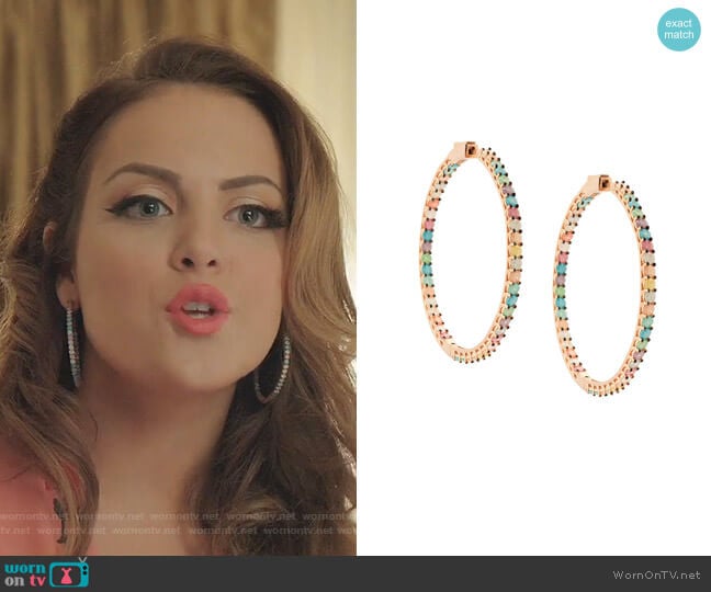 Nickho Rey Kaylee Hoop Earrings worn by Fallon Carrington (Elizabeth Gillies) on Dynasty
