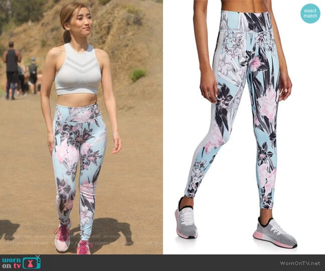 Nike All-In Floral Mesh Panel High-Rise Tights worn by Madison Maxwell (Brenda Song) on Dollface