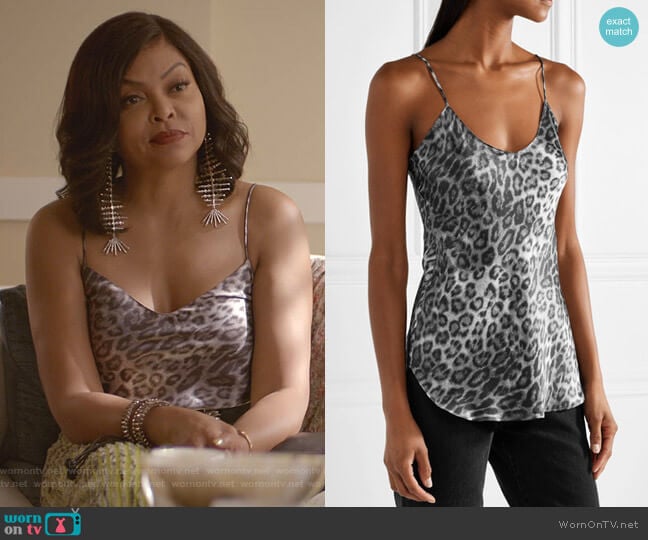 Nili Lotan Isabella Leopard-Print Silk-Satin Camisole worn by Cookie Lyon (Taraji P. Henson) on Empire