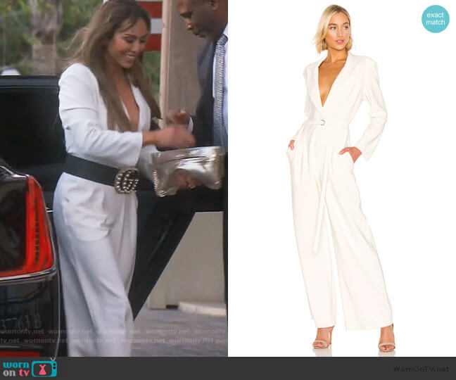 Norma Kamali Single Breasted Straight Leg Jumpsuit worn by Kelly Dodd on The Real Housewives of Orange County