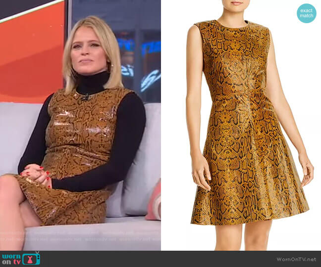 Notes du Nord Mercy Snake-Embossed Leather Dress worn by Sara Haines on Good Morning America