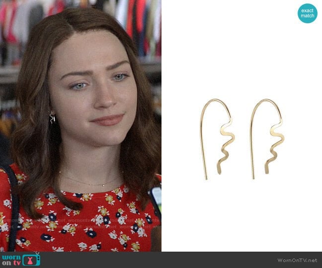 Peggy Li Small Aztec Spike Earrings worn by Cara Bloom (Violett Beane) on God Friended Me