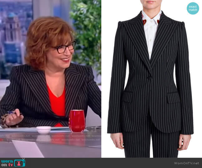 Dolce and Gabbana Pinstripe Wool Jacket worn by Joy Behar on The View
