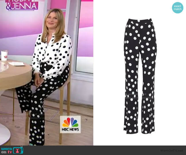 Pearl by Lela Rose Polka Dot Ruthie Pant worn by Jenna Bush Hager on Today