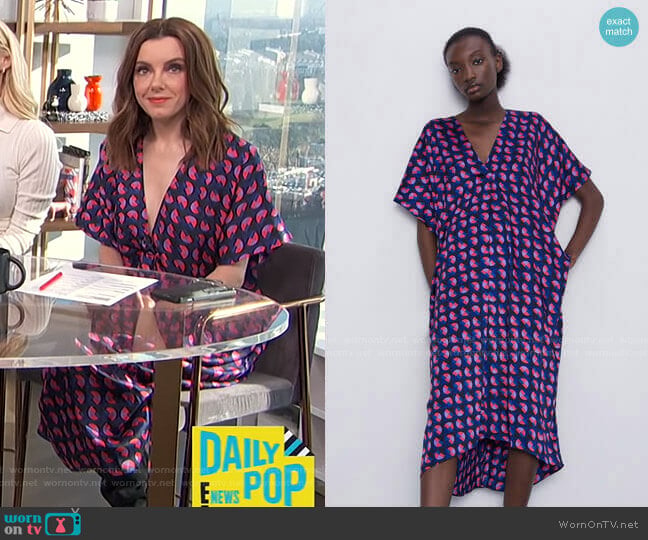 Zara Printed Oversized Dress worn by Melanie Bromley on E! News