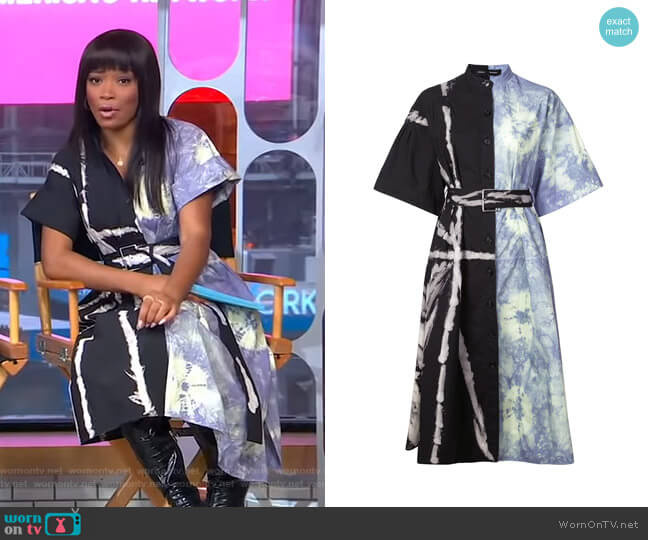 Proenza Schouler Tie Dye Shirt Dress worn by Keke Palmer on Good Morning America