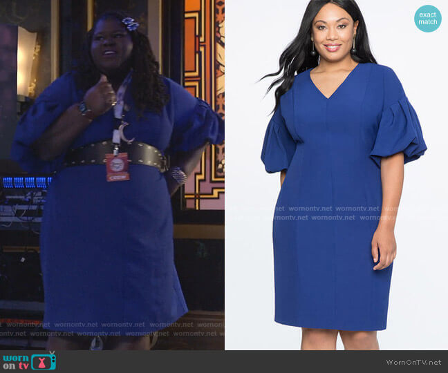 Eloquii Puff Sleeve V-Neck Dress worn by Becky (Gabourey Sidibe) on Empire