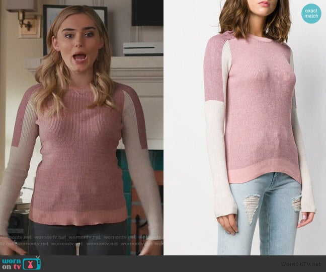 Rag and Bone Tia Sweater worn by Taylor Otto (Meg Donnelly) on American Housewife