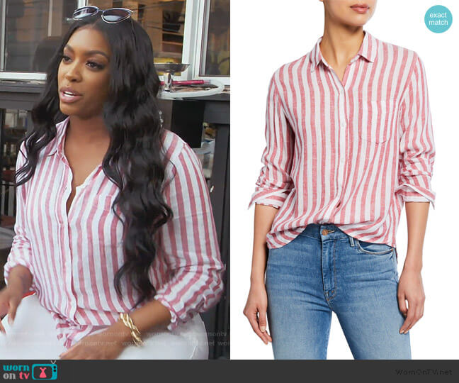 Rails Charli Striped Button-Down Shirt worn by Porsha Williams on The Real Housewives of Atlanta