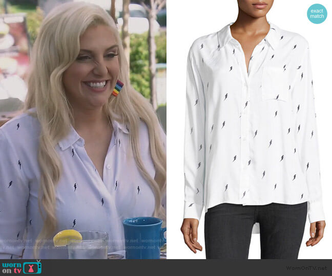 Rails Rocsi Button-Front Single-Pocket Shirt worn by Gina Kirschenheiter on The Real Housewives of Orange County