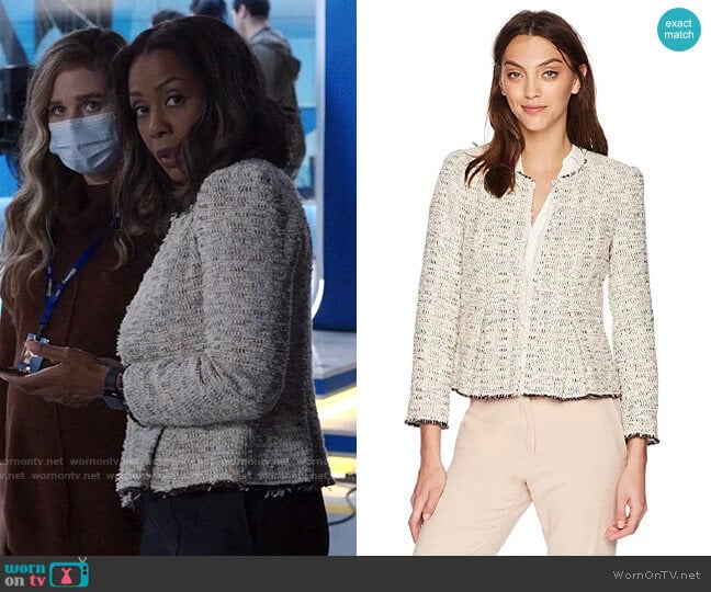 Rebecca Taylor Rainbow Tweed Jacket worn by Mia Jordan (Karen Pittman) on The Morning Show