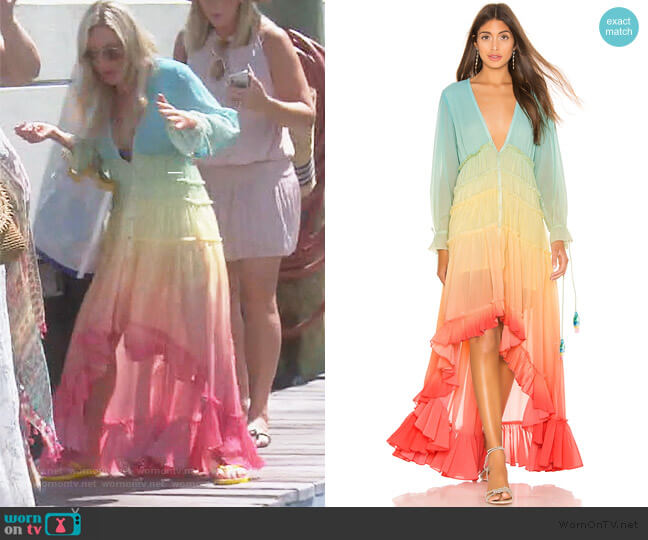 Rococo Sand High Low Dress worn by Braunwyn Windham-Burke on The Real Housewives of Orange County