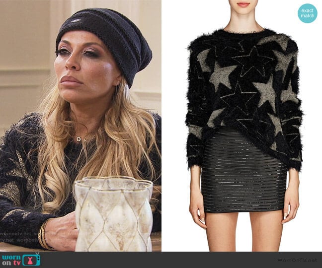 Saint Laurent Star-Pattern Sweater worn by Dolores Catania on The Real Housewives of New Jersey