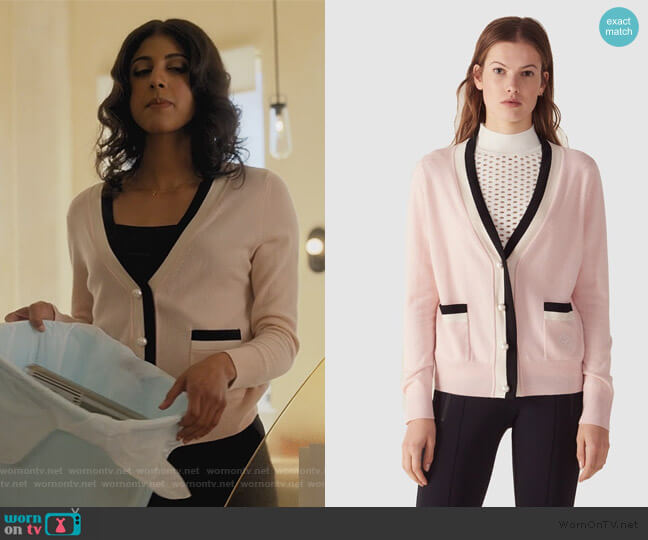 Sandro Clotilde Cardigan worn by Alison S (Vella Lovell) on Dollface