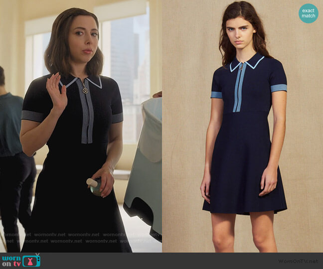 Sandro Knit Polo Dress worn by Izzy Levine (Esther Povitsky) on Dollface
