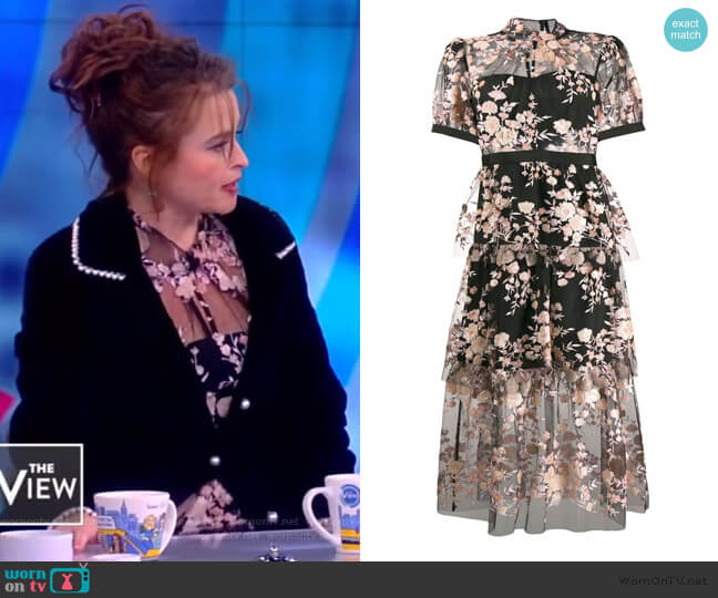 Self Portrait Floral Sequin Embellished Dress