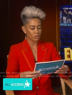 Sibley’s red blazer on Access Hollywood