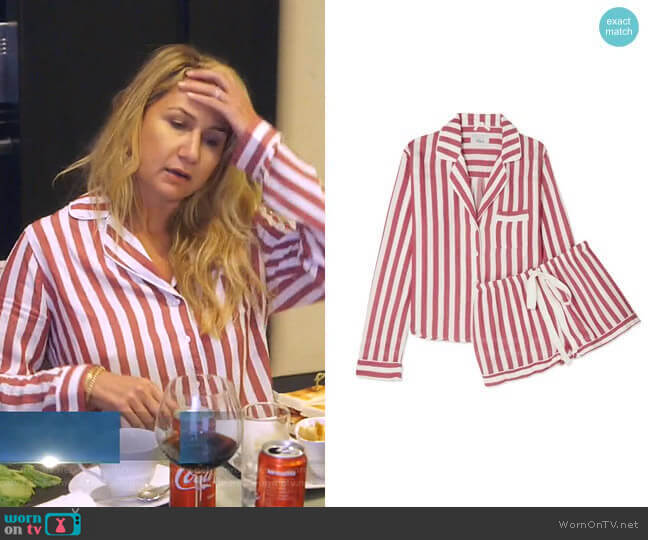 Rails Striped Long-Sleeve Shortie Pajama Set worn by Kary Brittingham on The Real Housewives of Dallas