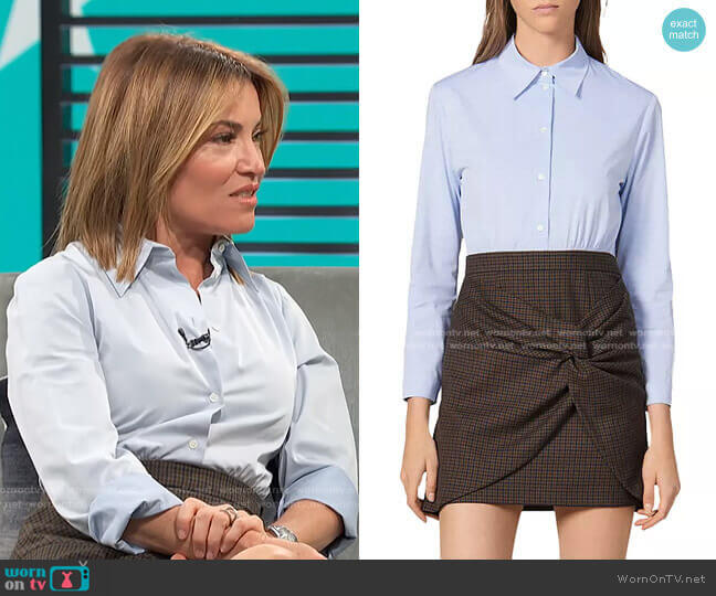 Sandro Suits Mixed-Media Dress worn by Kit Hoover on Access Hollywood