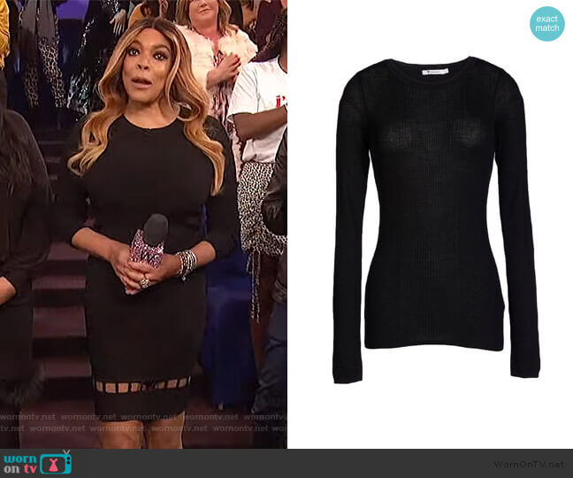 T by Alexander Wang Black Sweater worn by Wendy Williams on The Wendy Williams Show