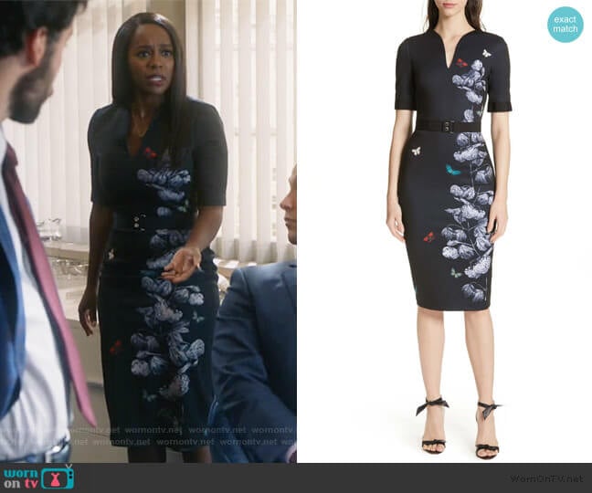 Ted Baker Narrnia Body-Con Dress worn by Michaela Pratt (Aja Naomi King) on How to Get Away with Murder