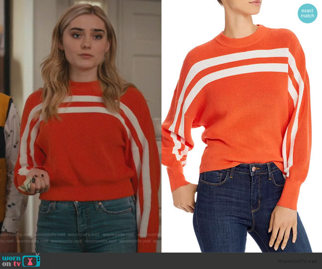 The Fifth Label Spur Striped Cotton Sweater worn by Taylor Otto (Meg Donnelly) on American Housewife