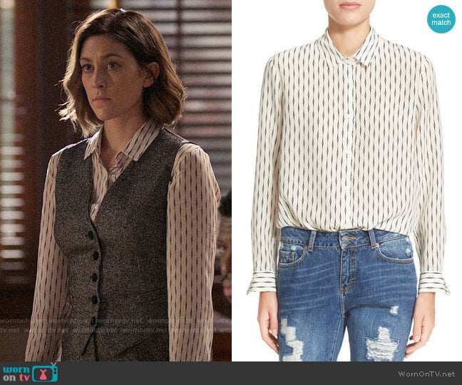 The Kooples Fantasy Silk Shirt worn by Sydney Strait (Caitlin McGee) on Bluff City Law