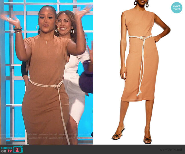 Topshop Rope Belt Midi Dress worn by Eve on The Talk