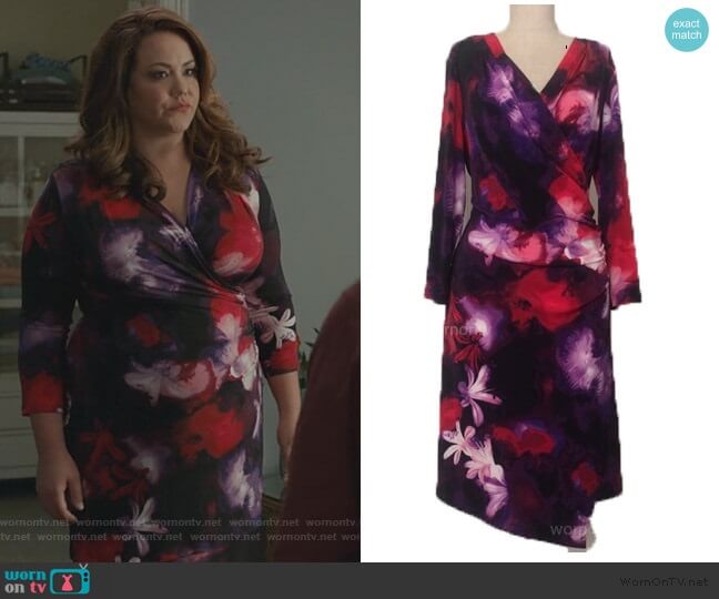 Torrid Floral Wrap Dress worn by Katie Otto (Katy Mixon) on American Housewife
