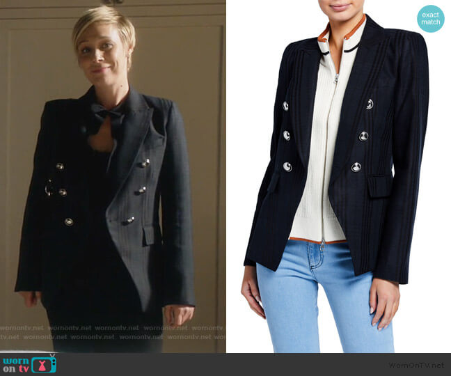 Veronica Beard Miller Striped Dickey Jacket worn by Bonnie Winterbottom (Liza Weil) on How to Get Away with Murder