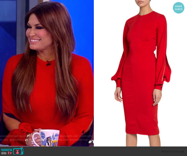 Victoria Beckham Triple-Georgette Slashed-Sleeve Dress