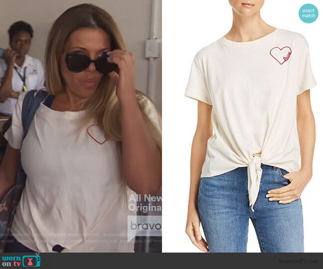 Vintage Havana Heart Tie-Front Tee worn by Dolores Catania on The Real Housewives of New Jersey