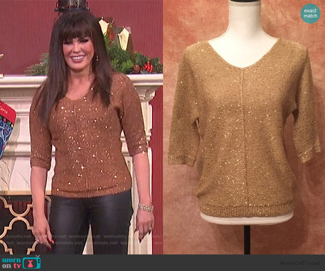 WD.NY Sequin Sweater worn by Marie Osmond on The Talk