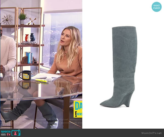 Yeezy Season 8 Wedge Knee High Boots worn by Morgan Stewart on E! News