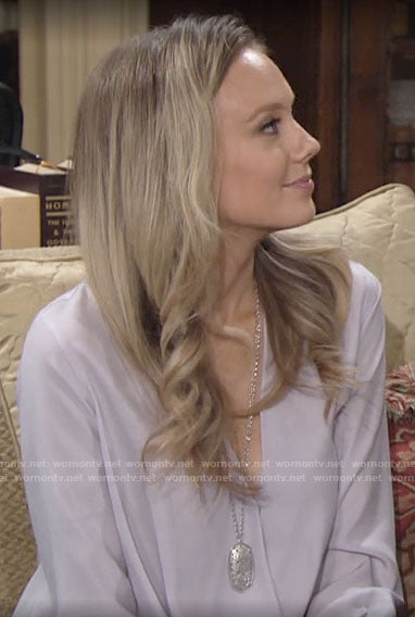 Abby’s lilac blouse on The Young and the Restless