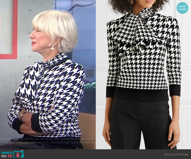 Alexander McQueen Dogtooth Jacquard Knit Top