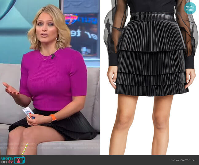 Alexis Briana Vegan Leather Skirt worn by Sara Haines on Good Morning America