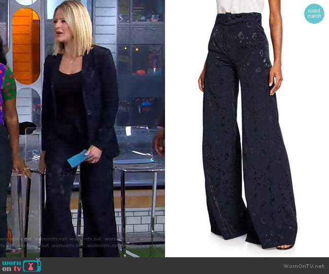Alexis Donira Bengal High-Waist Pants worn by Sara Haines on Good Morning America