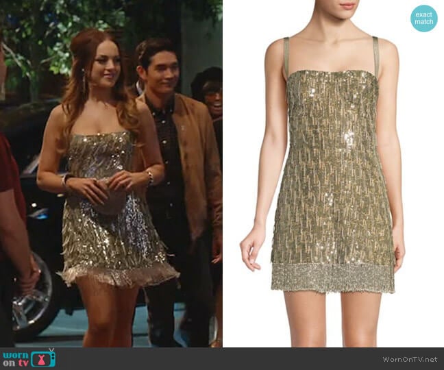 Alexis Izabell Sequined Mini Dress worn by Fallon Carrington (Elizabeth Gillies) on Dynasty