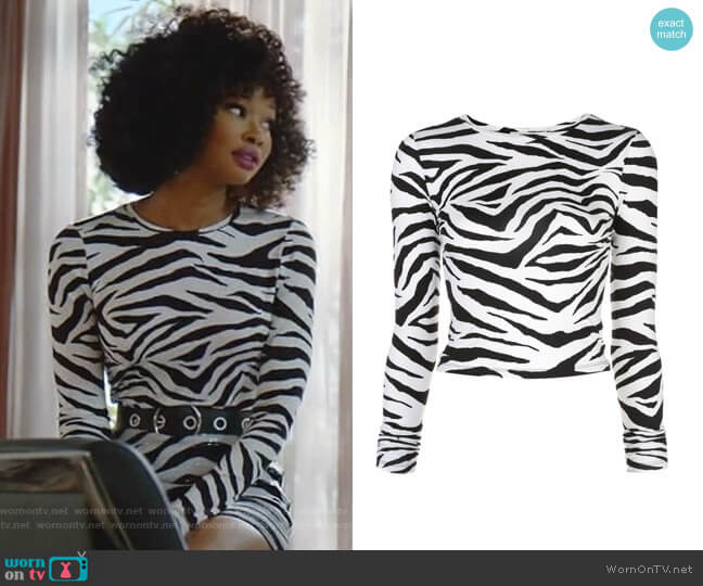 Alice + Olivia Delaina Crop Top worn by Monica Colby (Wakeema Hollis) on Dynasty