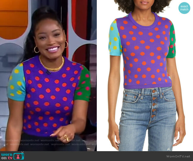 Alice + Olivia Ciara Reversible Sweater worn by Keke Palmer on Good Morning America