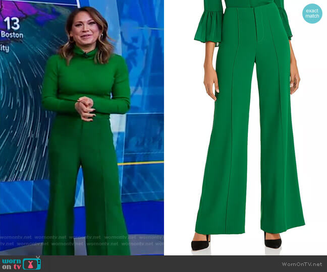 Alice + Olivia Dylan Wide-Leg Pants worn by Ginger Zee on Good Morning America
